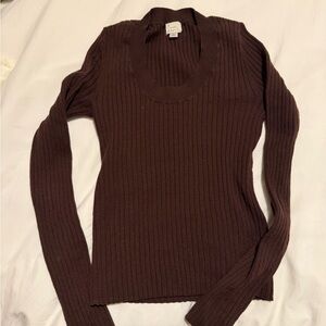 a new day Chocolate V-Neck Sweater